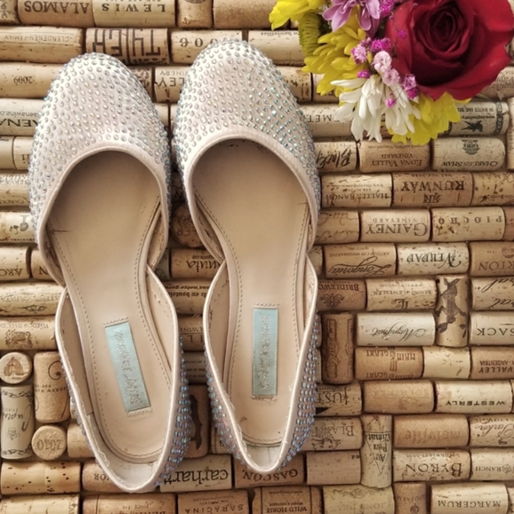 Blue by Betsey Johnson Blush Flats with Rhinestones